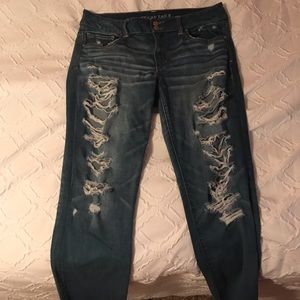 American Eagle artist crop jeans